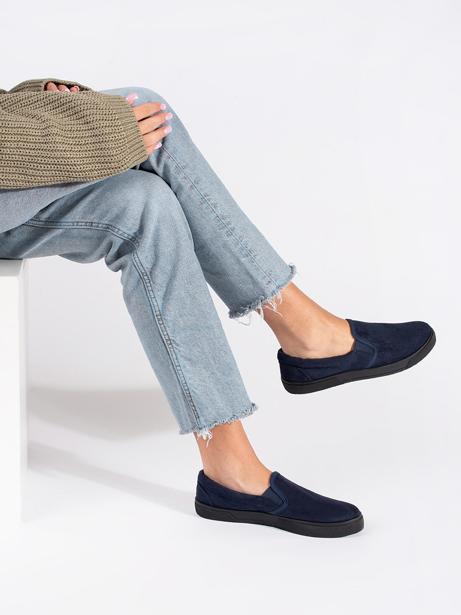 4-Granatowe trampki wsuwane slip on-4