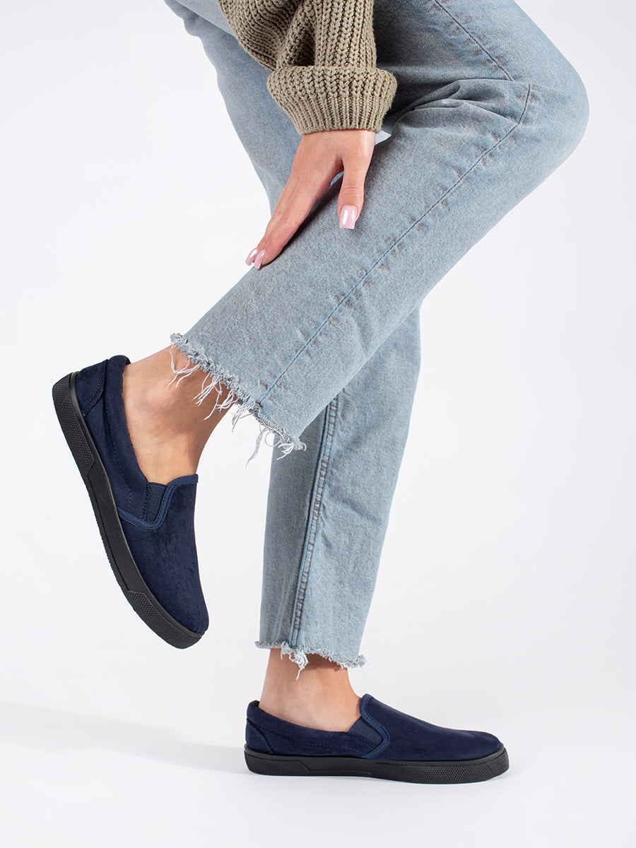 2-Granatowe trampki wsuwane slip on-2