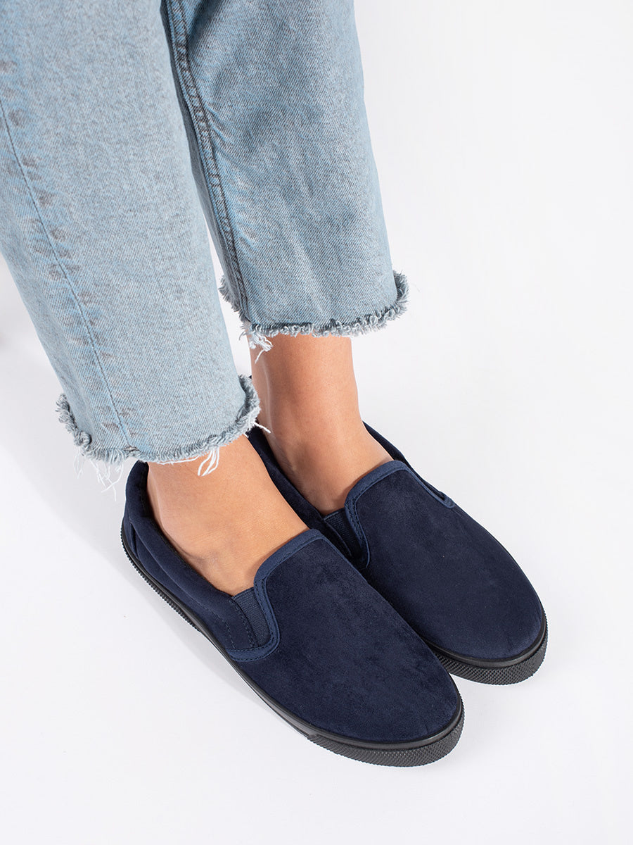 3-Granatowe trampki wsuwane slip on-3