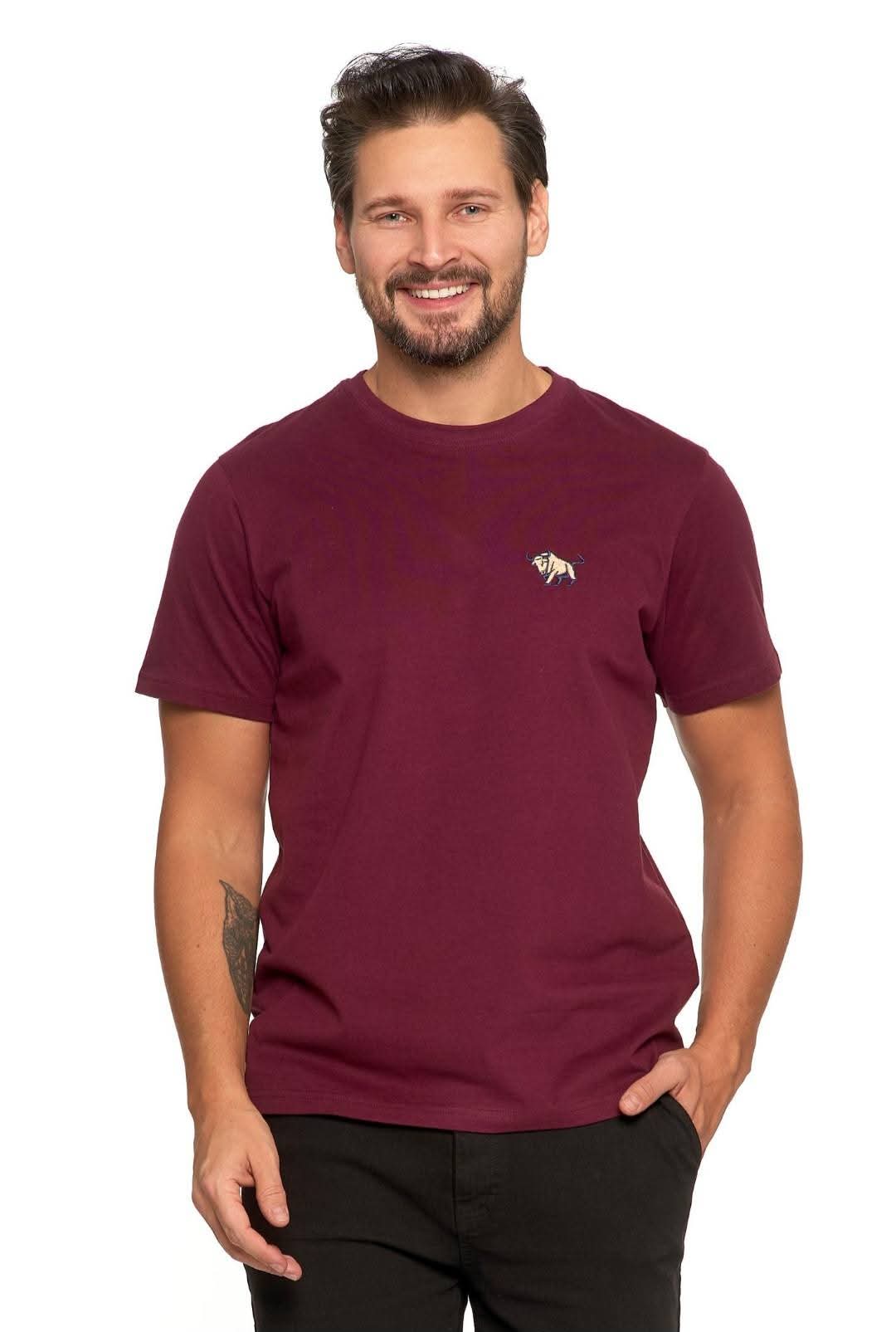 Bawełniany T-shirt | Bordo