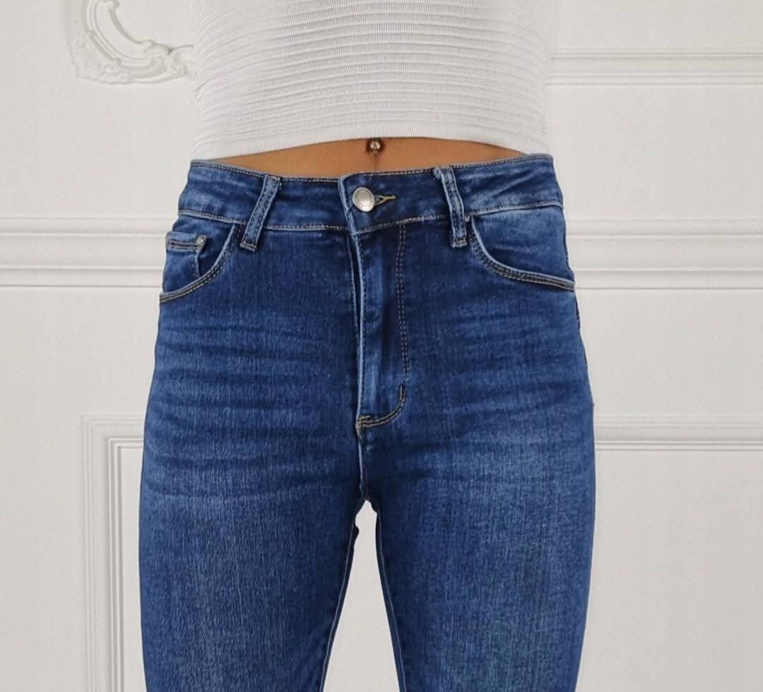 M. Sara Klasyczne Jeansy Skinny – Ciemny Denim