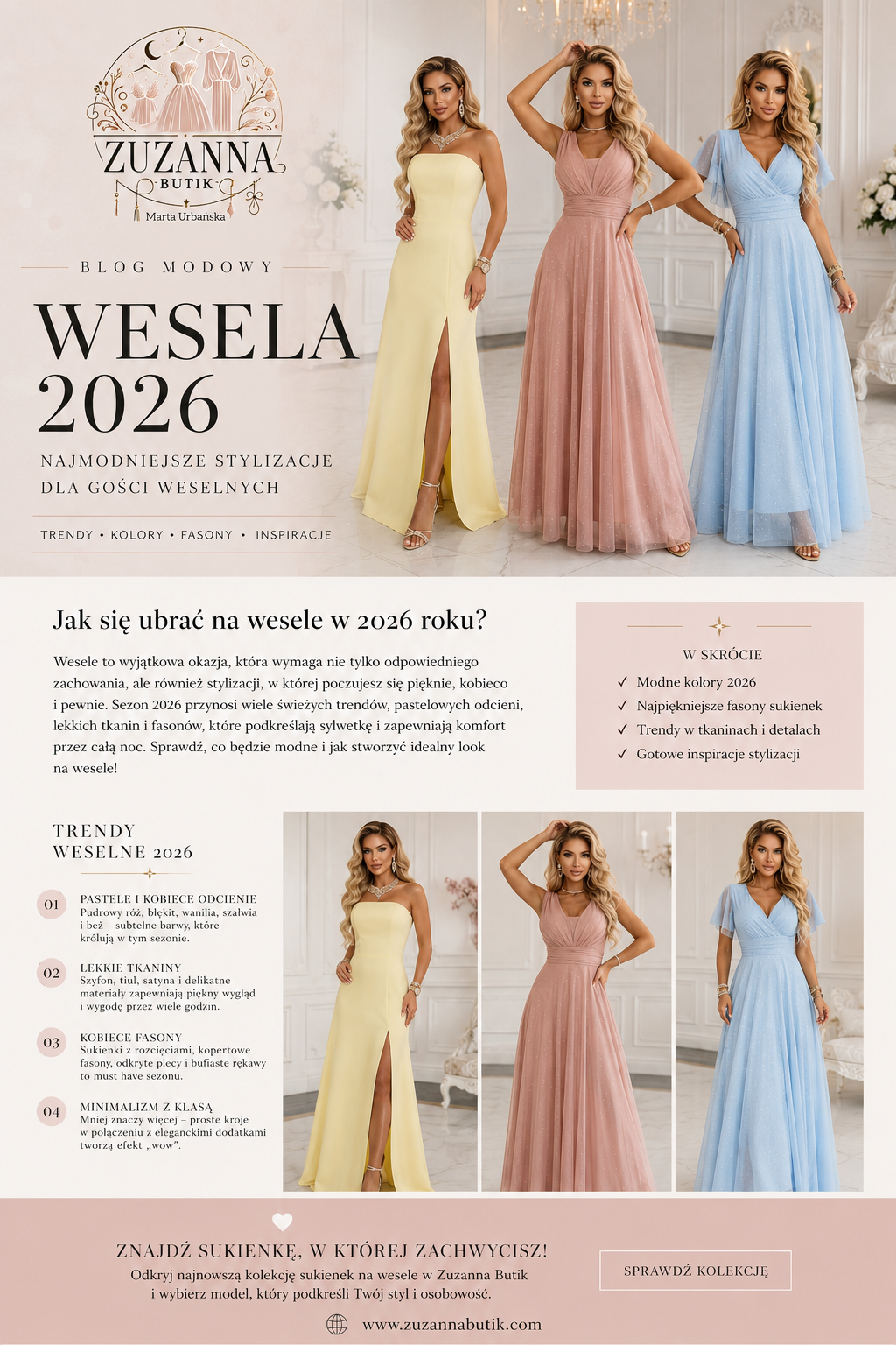 Wesela 2026 – najmodniejsze sukienki i trendy, które podbiją sezon