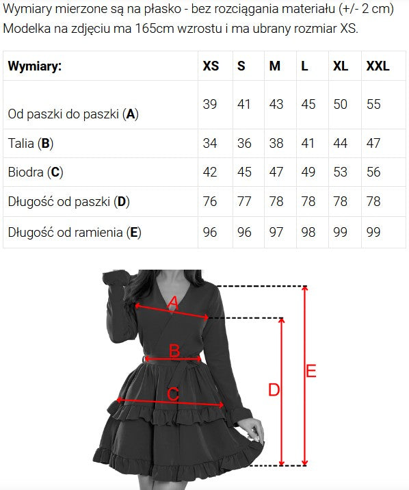 21614-6-479-14 NINA sukienka z kopertowym dekoltem, rękawkiem i paskiem - soczysta fuksja-6